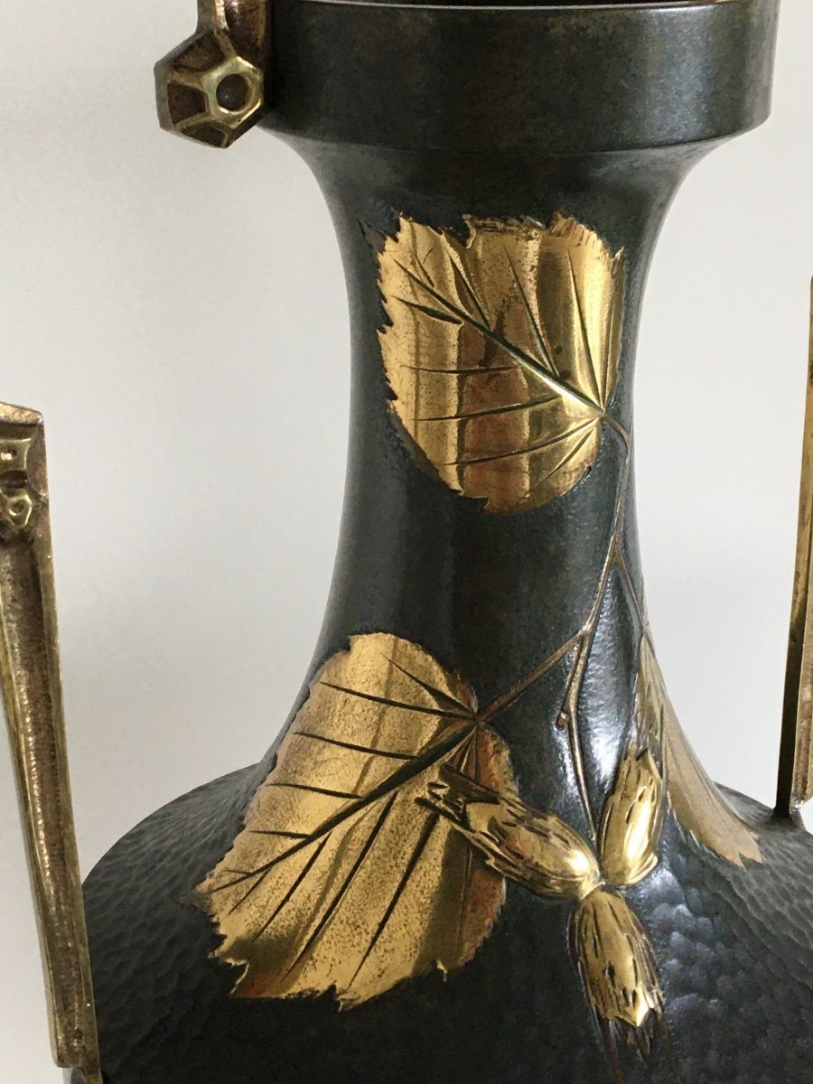 Pair Of Large Amphora-shaped Vases, Art Nouveau Period.-photo-1