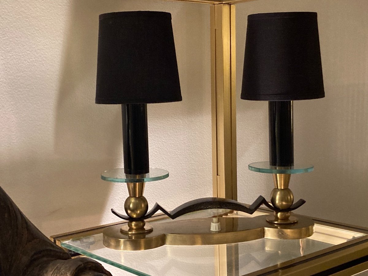 Pair Of Table Lamps, Art Deco Style.-photo-8