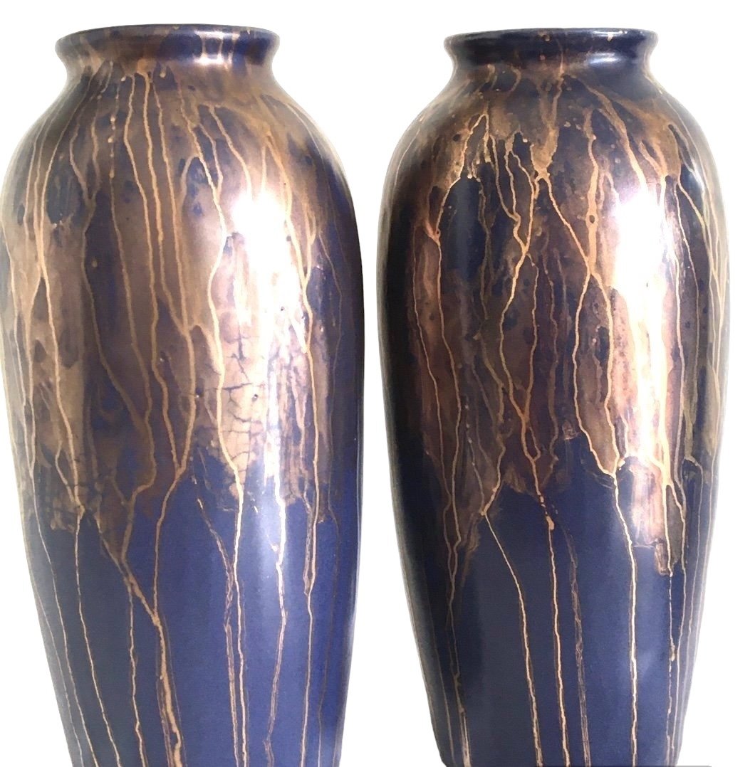 Pair Of Stoneware Vases, 1950s/60s-photo-1