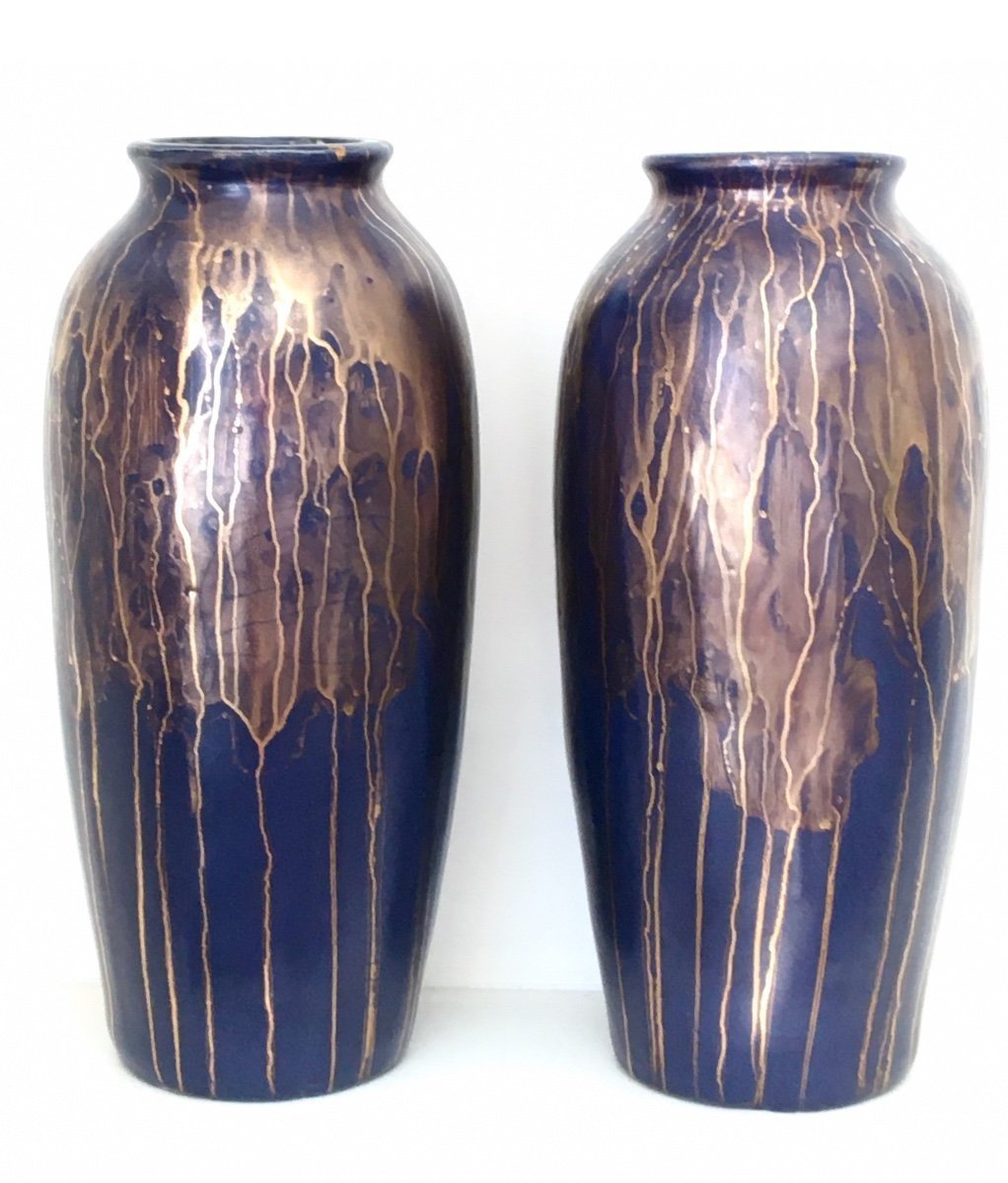 Pair Of Stoneware Vases, 1950s/60s