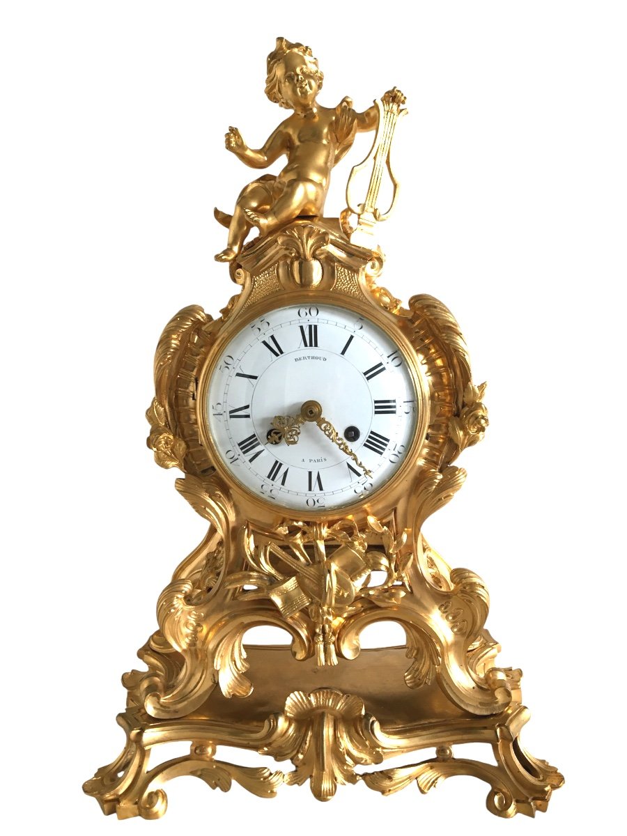 Gilded Bronze Clock, 19th Transition Period