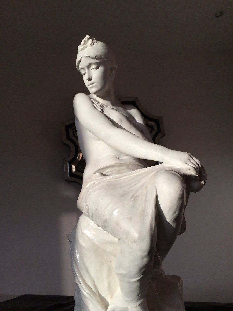 Sculpture en Terre Cuite, Femme Nue, de Paul Hippolyte Delaroche-photo-2