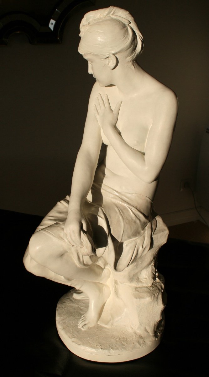 Sculpture en Terre Cuite, Femme Nue, de Paul Hippolyte Delaroche-photo-4