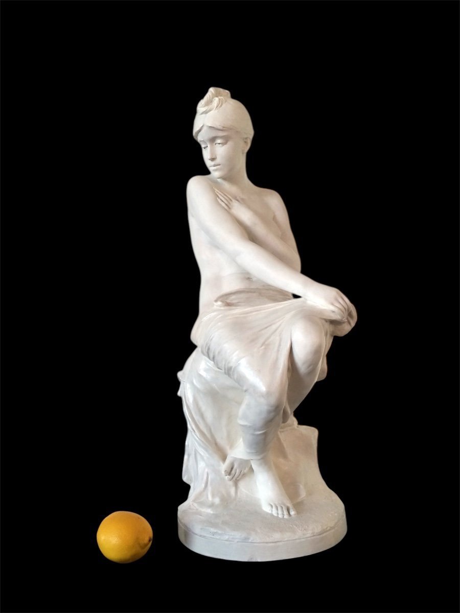 Terracotta Sculpture, Naked Woman, By Paul Hippolyte Delaroche-photo-2