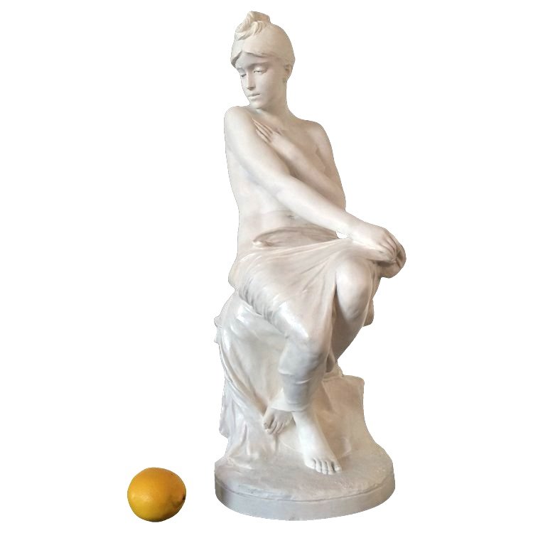 Terracotta Sculpture, Naked Woman, By Paul Hippolyte Delaroche