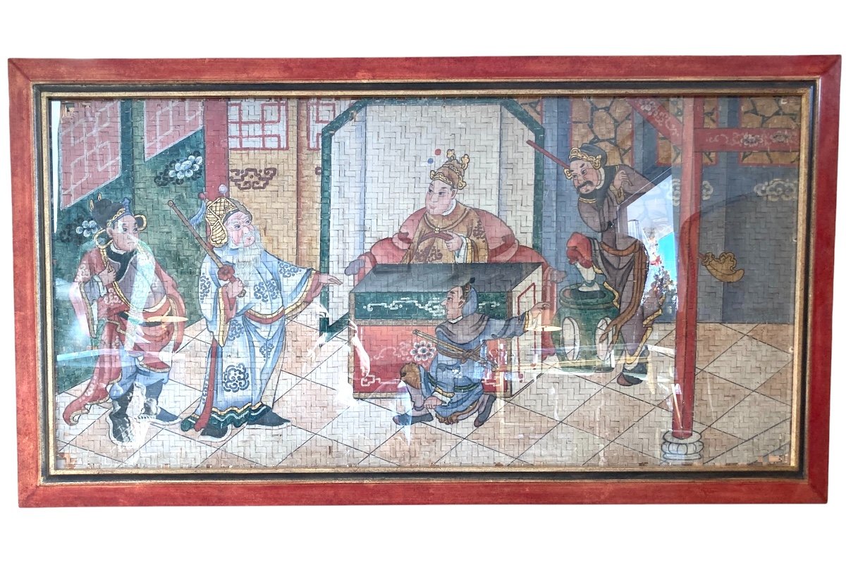 Peinture Chinoise sur Panneau de Bambou, 19ème, Chine