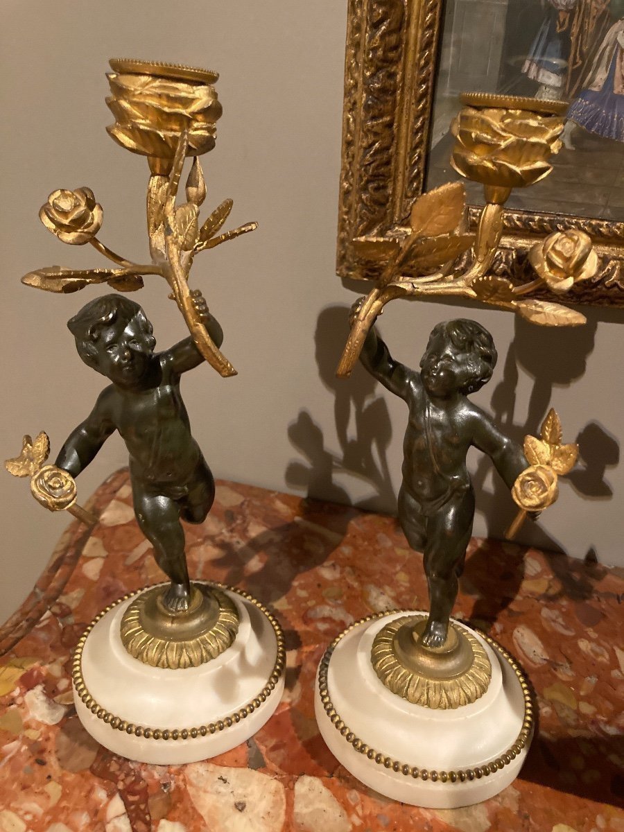 Candelabra With Putti Decor, 19th Century-photo-2