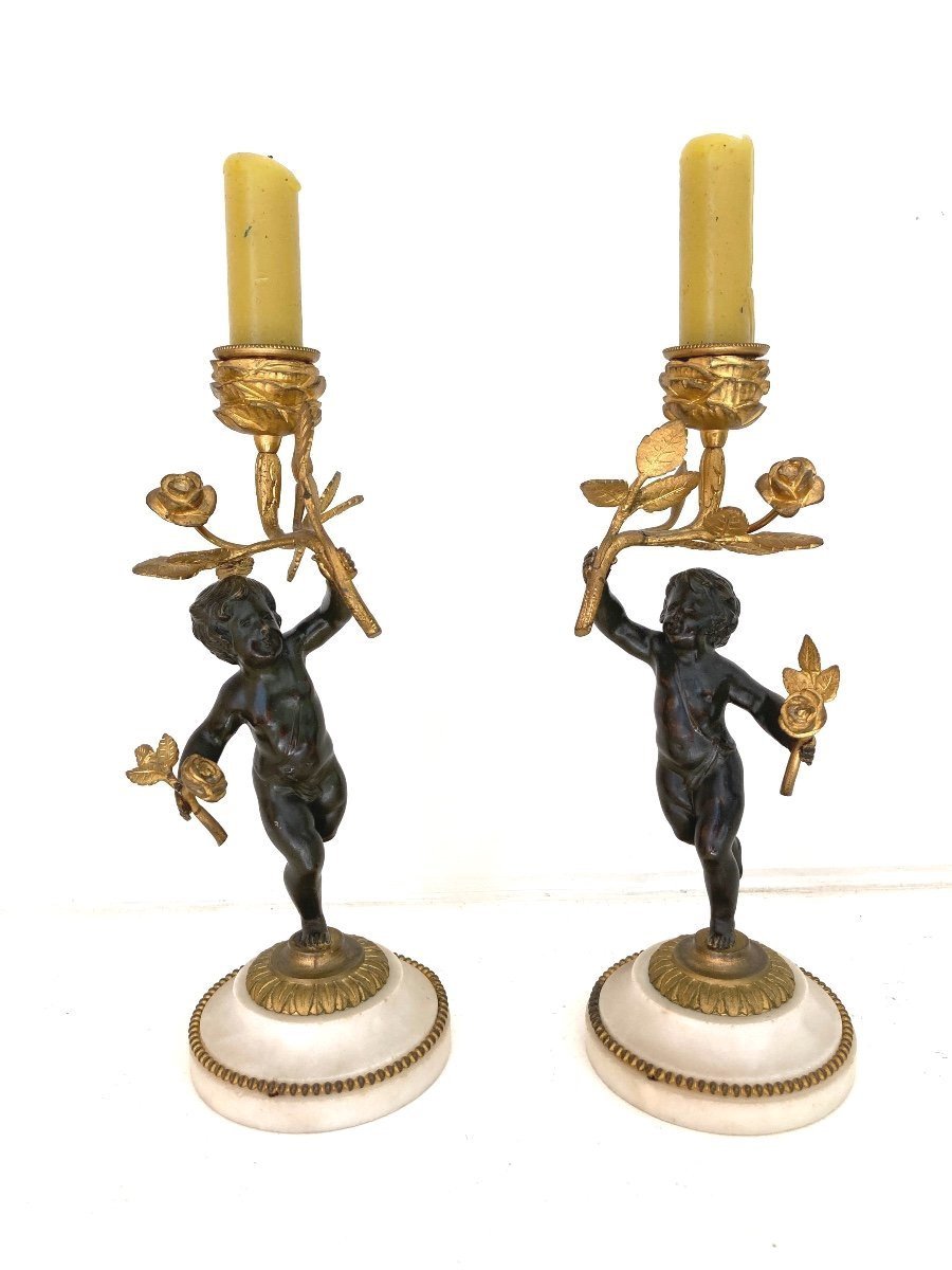 Candelabra With Putti Decor, 19th Century-photo-4