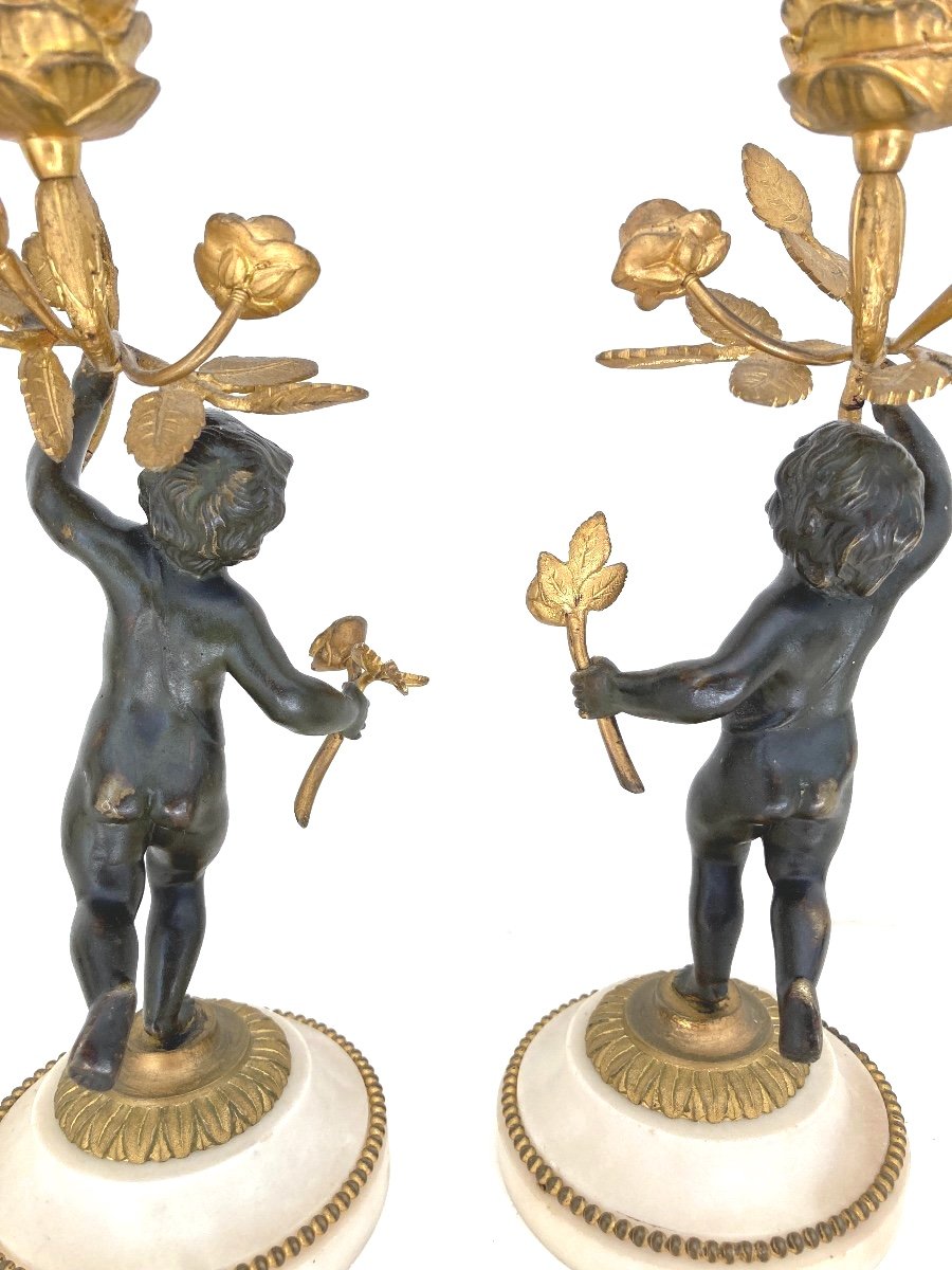 Candélabres à Décor de Putti, 19ème