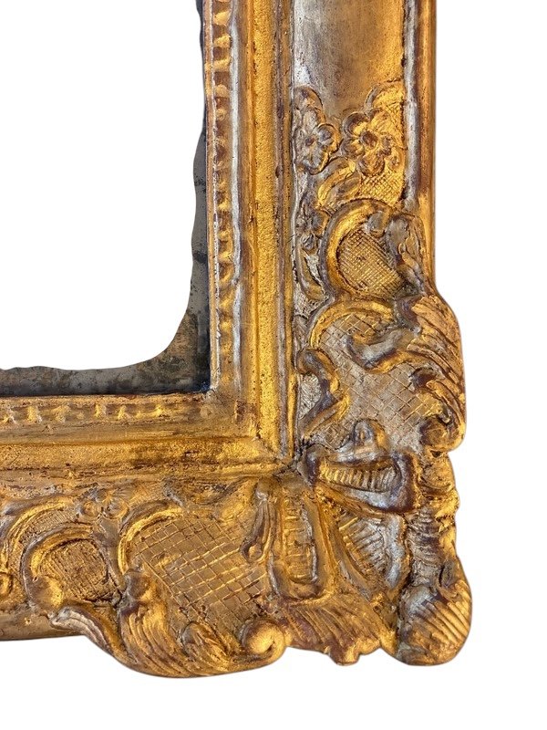 Carved And Gilded Wooden Mirror, 18th Century Regency Period  -photo-6