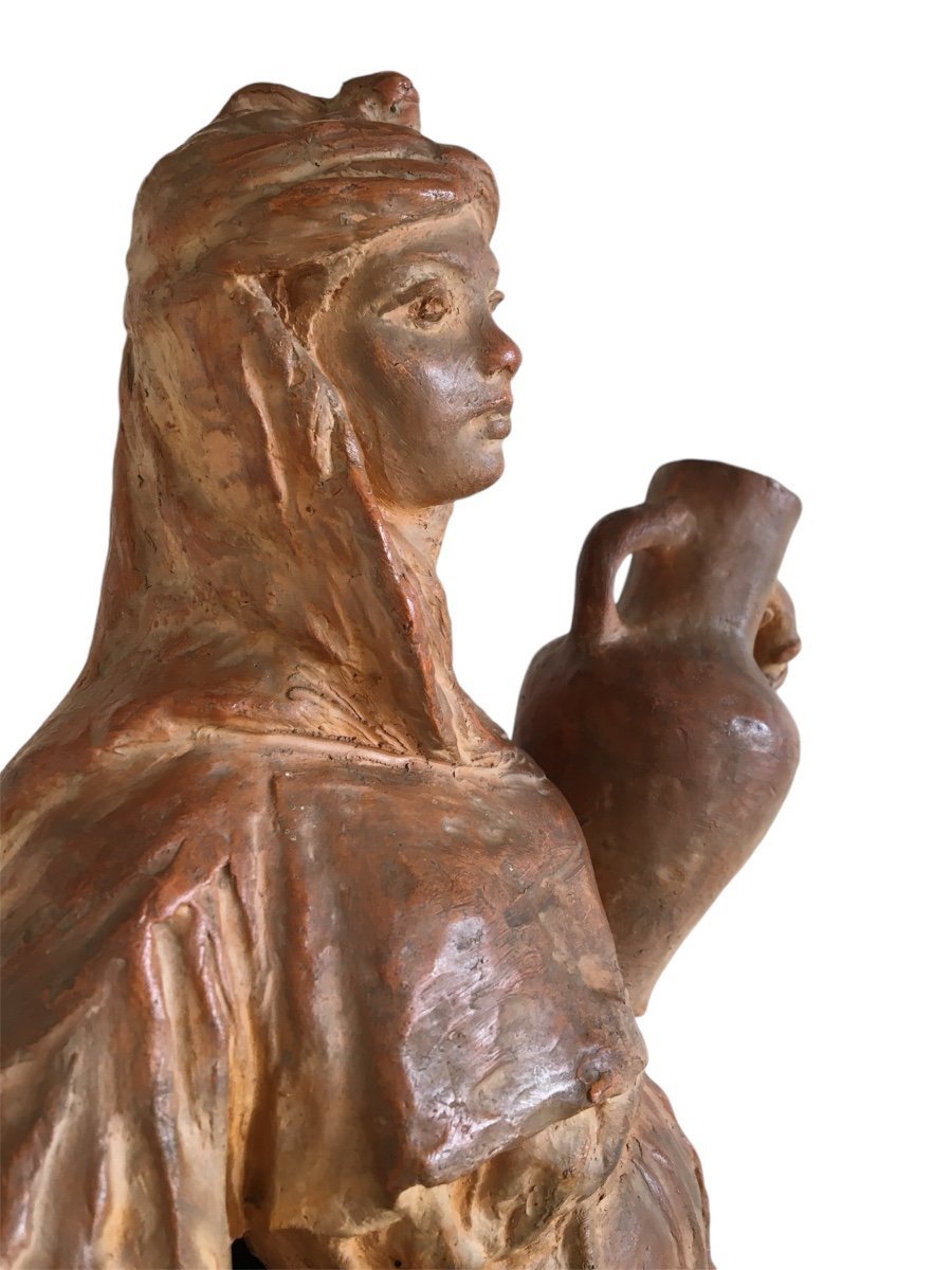 Terracotta, Orientalist, By Léon Fourquet (1901), Early 20th Century-photo-7