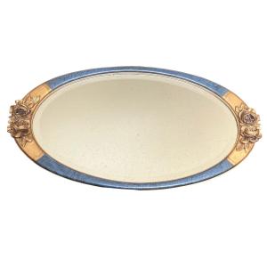 Miroir en bois peint et stuc, Période Art Déco