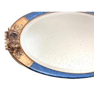 Miroir en bois peint et stuc, Période Art Déco