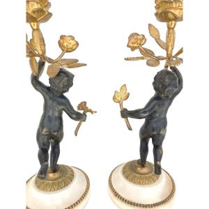 Candelabra With Putti Decor, 19th Century