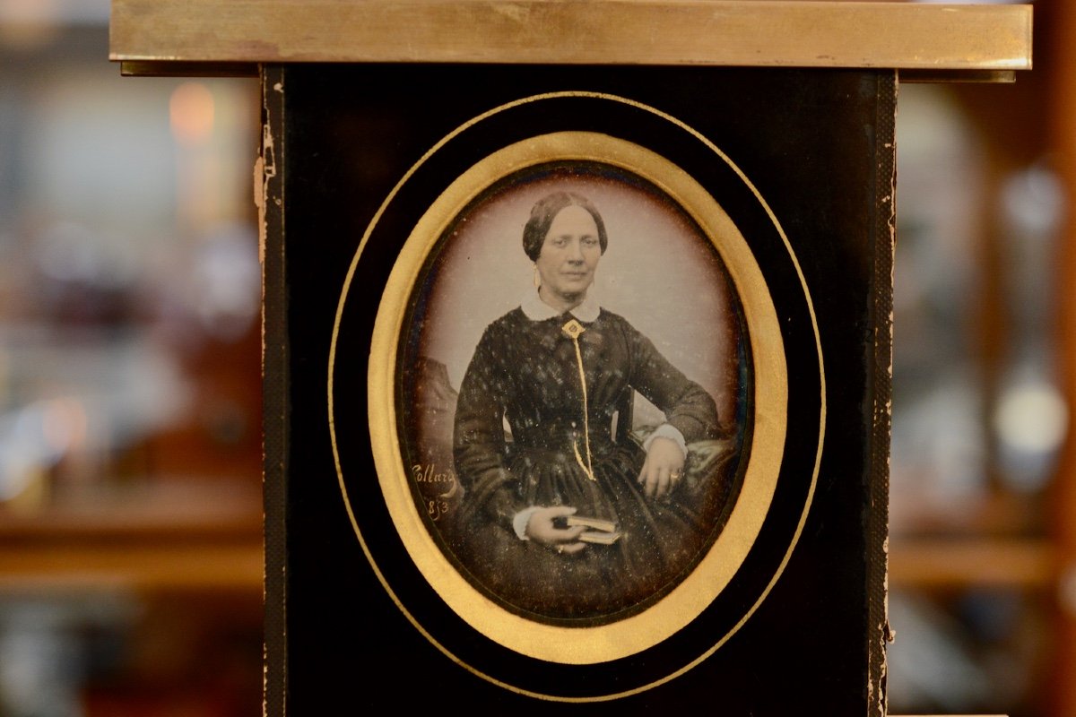 Daguerreotype Enhanced With Gilding, Woman Posing With A Book-photo-2