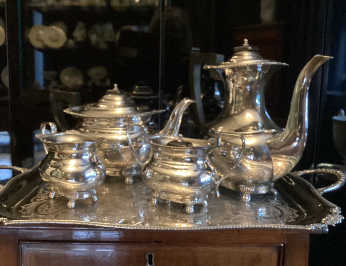 Silver Metal Tea And Coffee Service 
