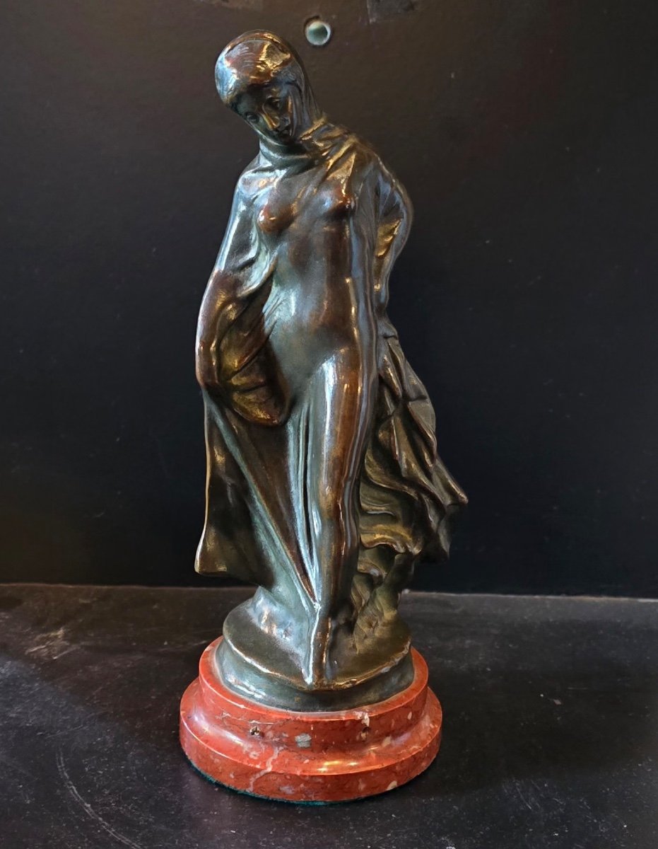 Bronze Veiled Woman In Antique Style 