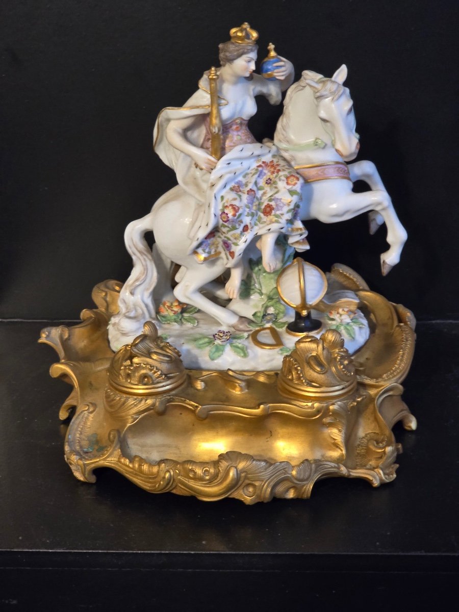 Meissen Porcelain Inkwell 