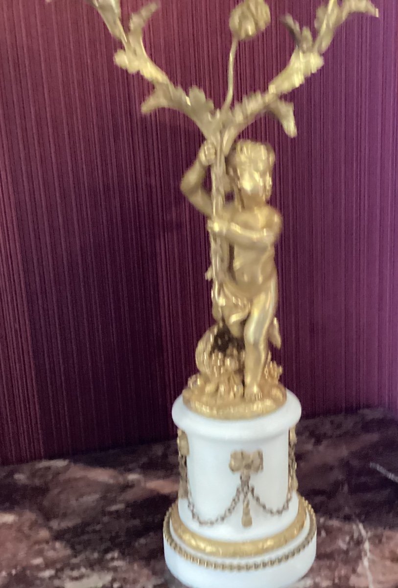 Pair Of Gilt Bronze Candelabra -photo-1