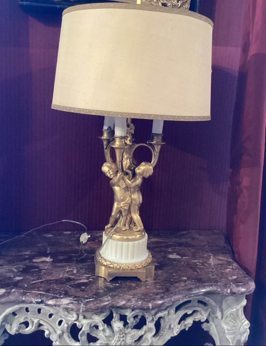 Lampe Bouillotte En Bronze Doré