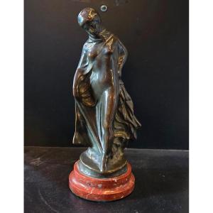 Bronze Veiled Woman In Antique Style 