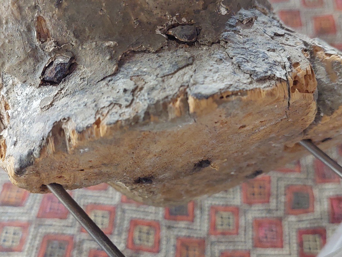 Head Of Christ 13th Century Wood With Remains Of Polychromy-photo-3