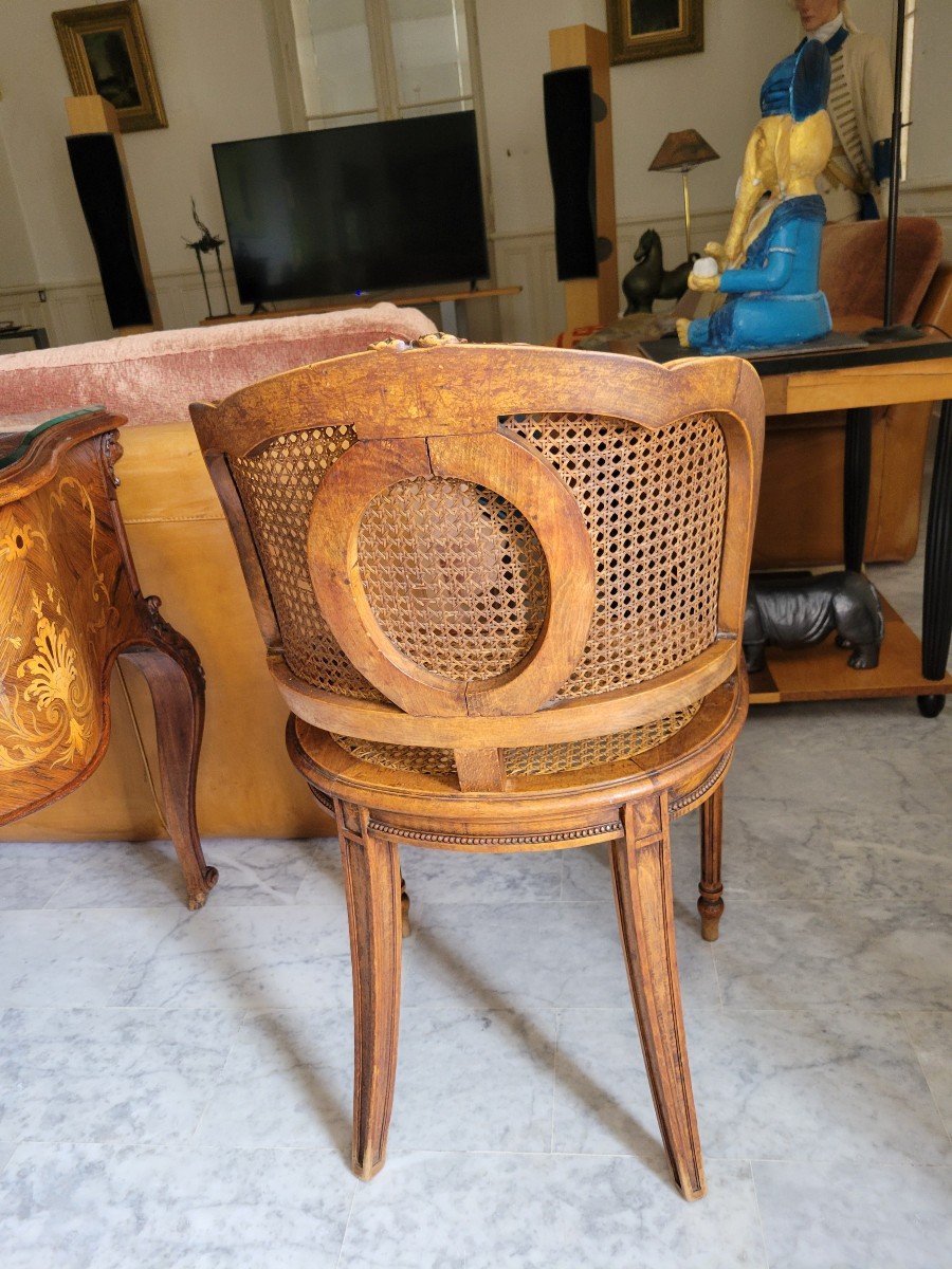 Beautiful Desk Fully Inlaid Late 19th Or Early 20th Century Louis XV Style.-photo-7