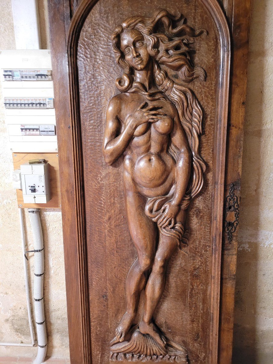 Très Belle Porte En Bois Massif Sculpté Par Louis Joubert-photo-4