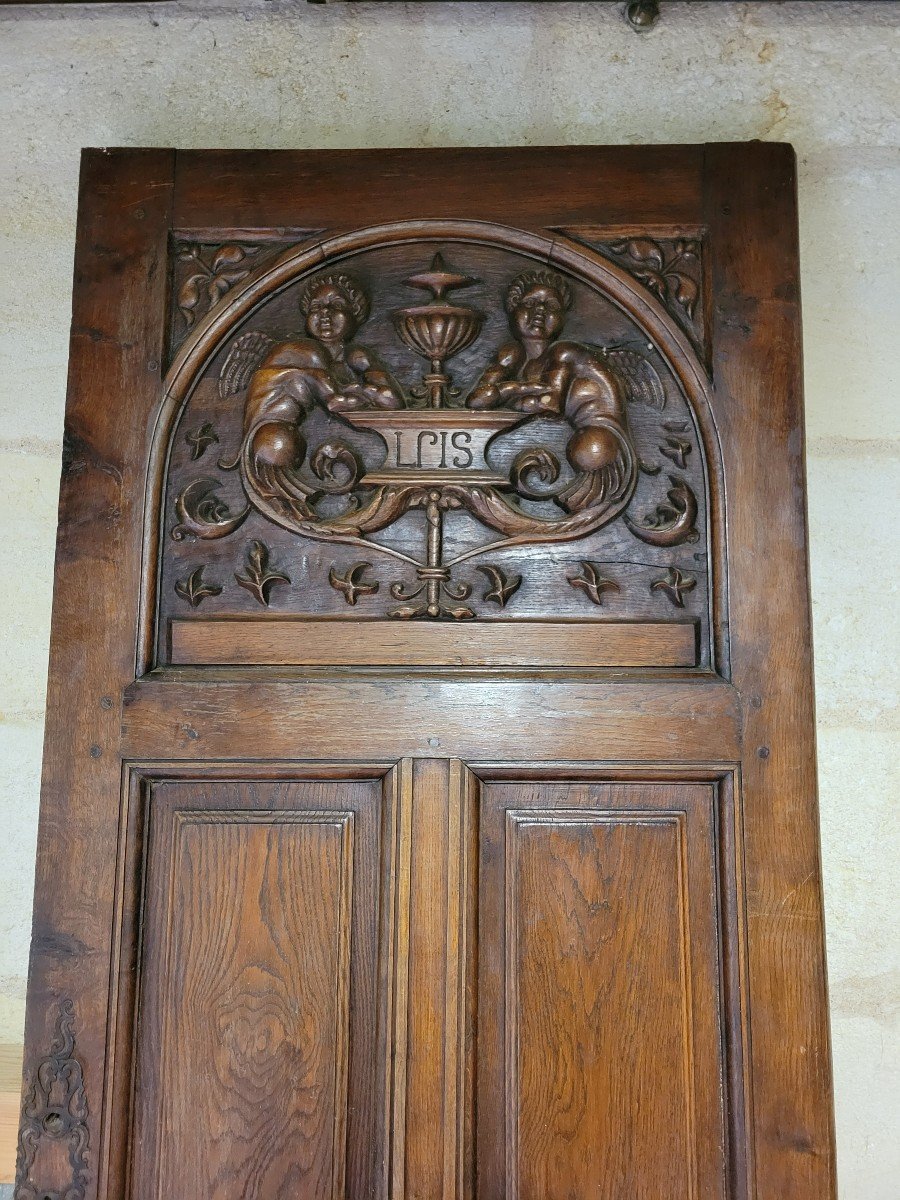 Très Belle Porte En Bois Massif Sculpté Par Louis Joubert-photo-5