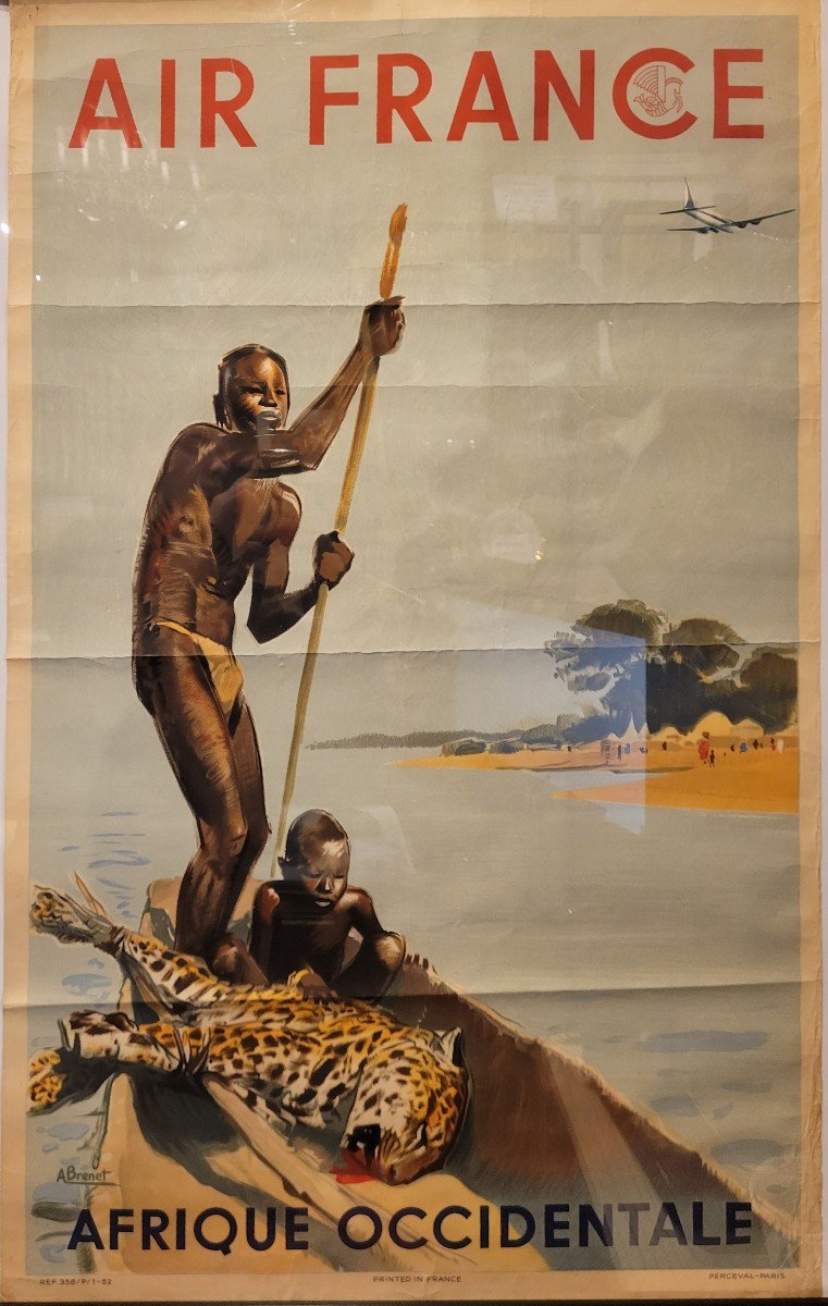 Brenet - Original Air France Poster West Africa