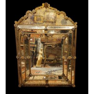 Large Venetian Murano Glass Mirror XVIII Century