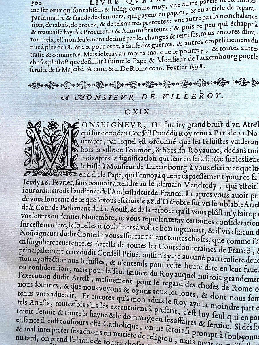 Large In Plano Red Morocco At The Du Seuil "letters From The Illustrious Cardinal Dossat" 1641-photo-6