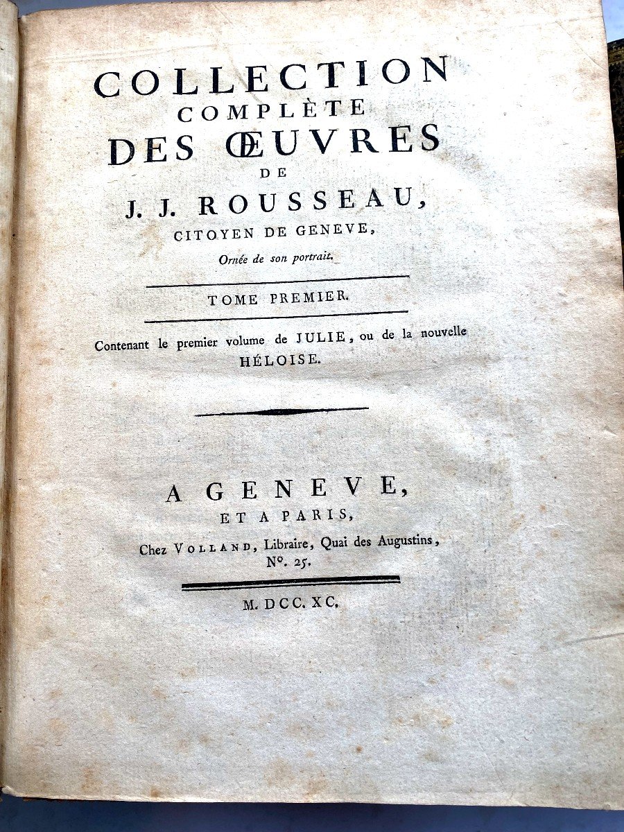 Beautiful Collective Work Of Jj Rousseau In 17 Volumes In 4 Geneva And Paris Chez Volland 1790-photo-4