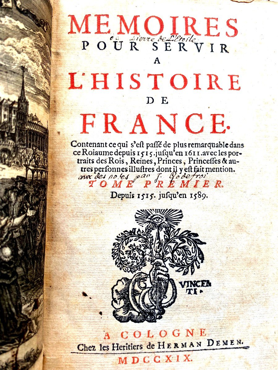 2 Strong Memoirs Volumes To Serve The History Of France, Pierre De l'Etoile A Cologne 1719-photo-2