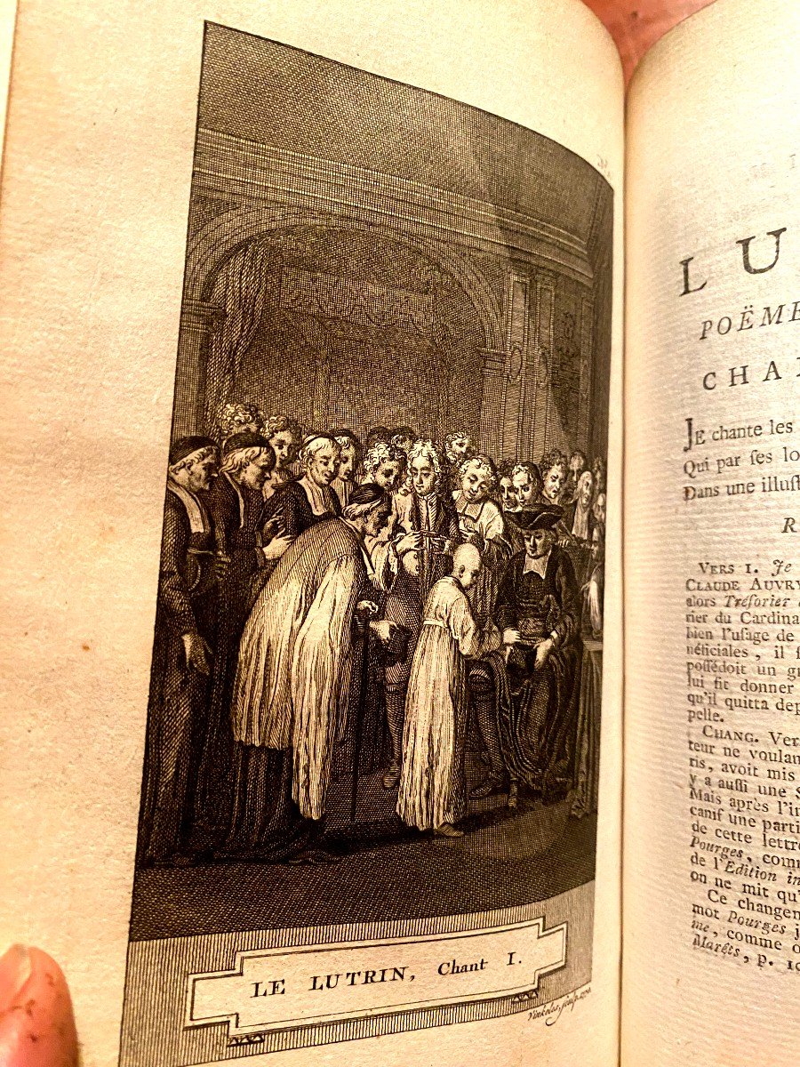 Works Of Nicolas Boileau Despréaux 5 Vol. In8 Bound In Blond Calfskin Back à La Grotesque 1772-photo-1