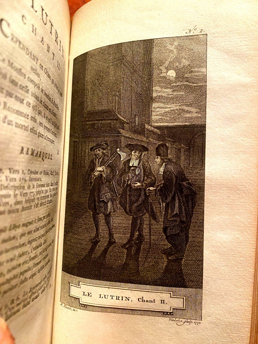 Works Of Nicolas Boileau Despréaux 5 Vol. In8 Bound In Blond Calfskin Back à La Grotesque 1772-photo-2