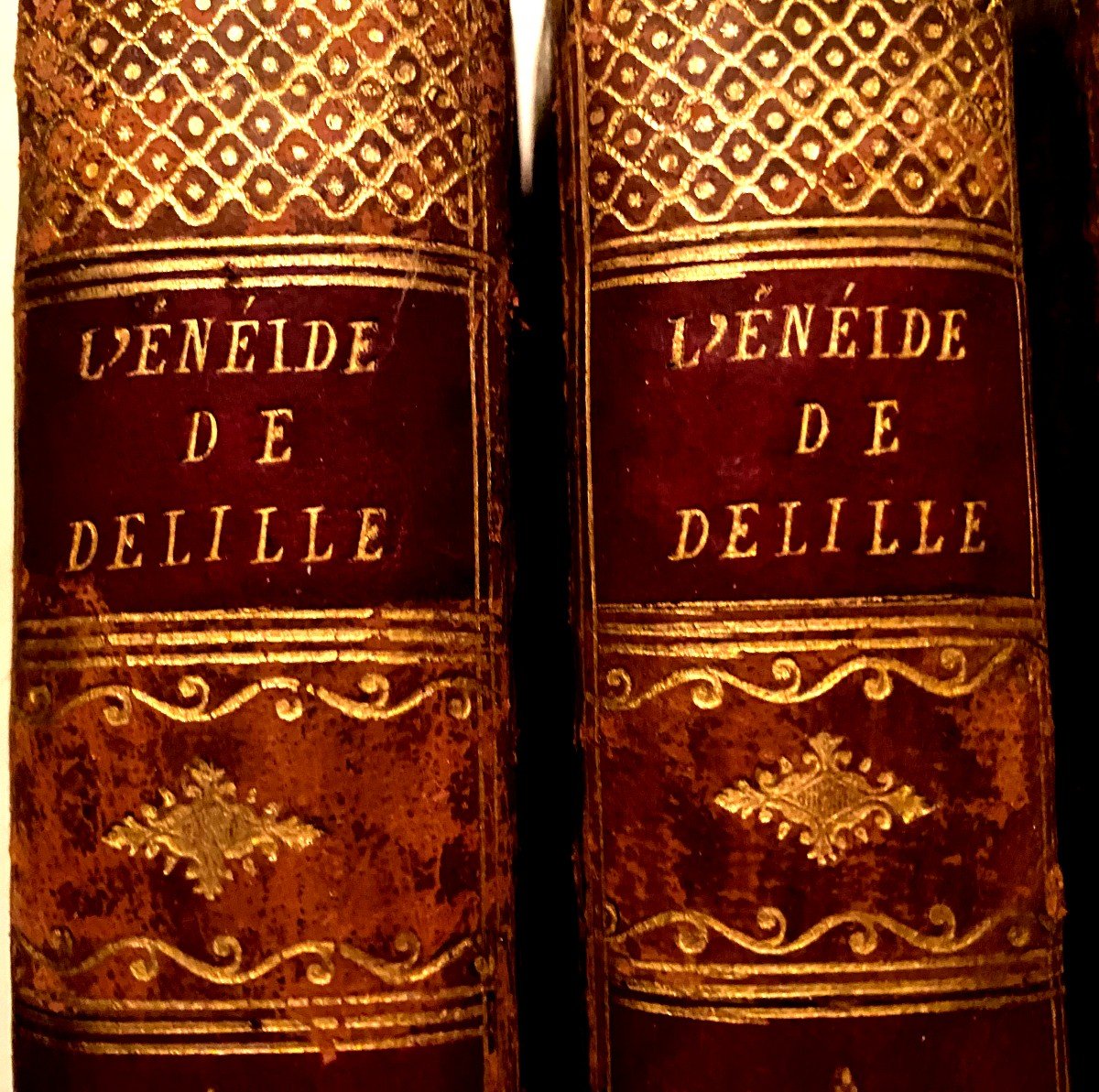 " l'Enéide " Traduite Par Jacques Delille  ,4 Beaux Volumes Reliure Empire . Paris . 1804 An 12-photo-2