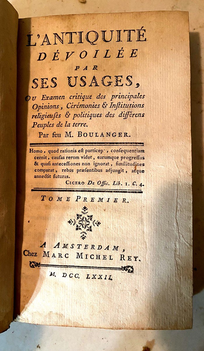 “antiquity Unveiled By Its Uses” Three Volumes In 12, By The Late M. Boulanger Amsterdam 1772-photo-3