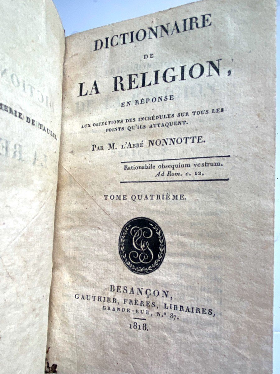 4 Volumes Aux Armes De Saint Pierre (Vaticanes) Du  Séminaire Seconde Division De Toulouse 1818-photo-7