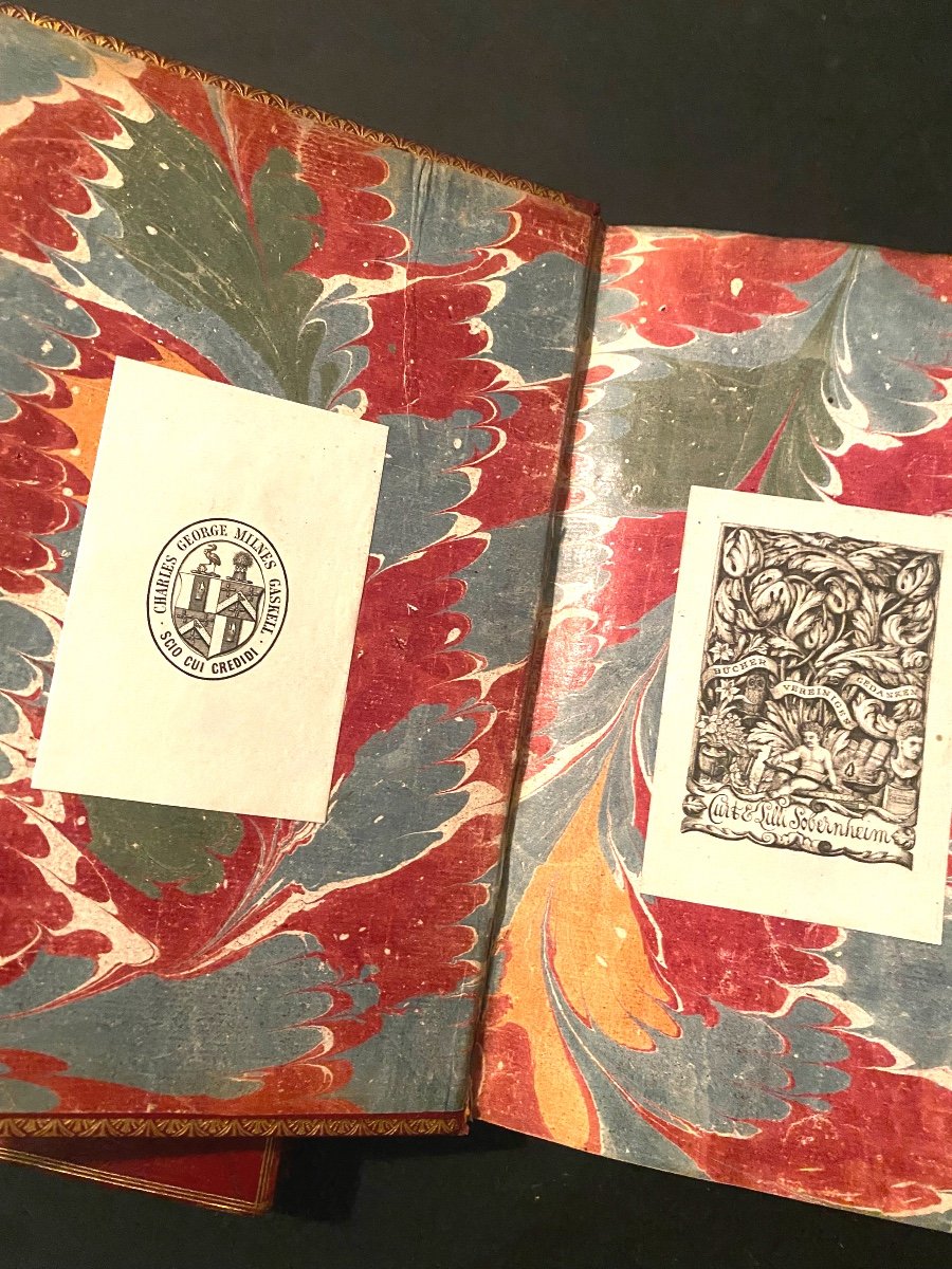 Superbe Exemplaire Grand Papier 2vol In 8 "quinti Horatii Flacci Opera" Maroquin Rouge Illustré-photo-7