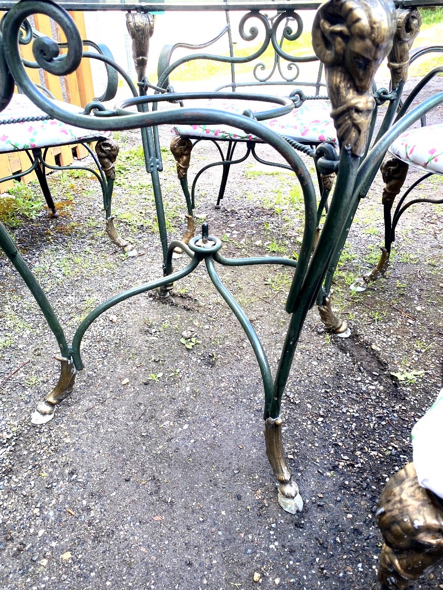 Elegant Decorative Wrought Iron Garden Set And Added Decorative Elements From The 70s-photo-1