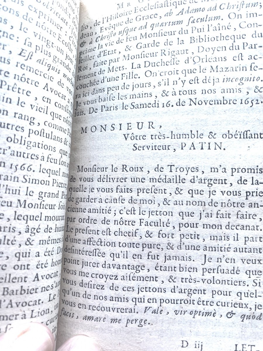 « lettres Choisies De Feu M. Guy Patin. Docteur En Médecine à Rotterdam 1725 En Cinq Vol. In 12-photo-8