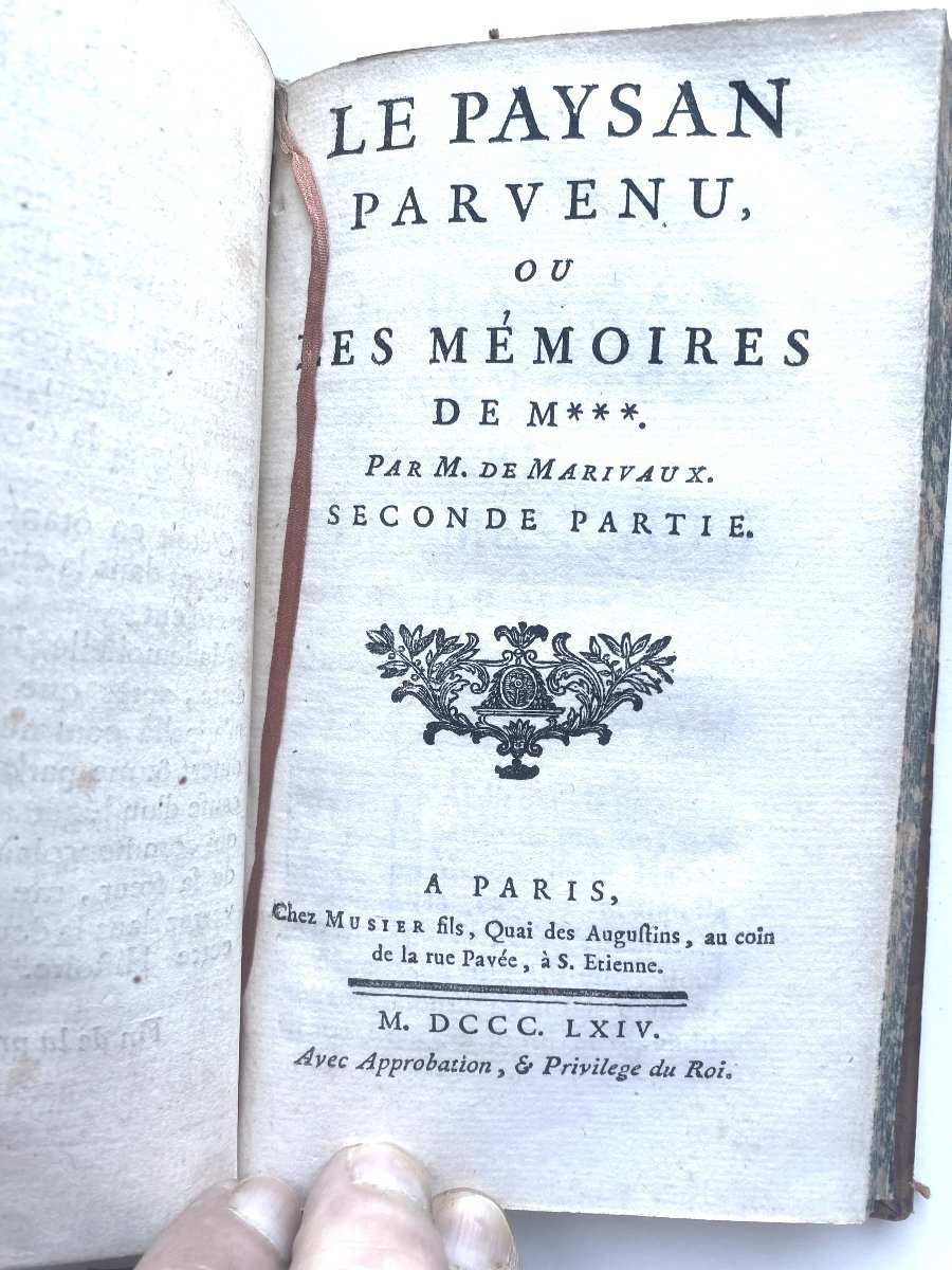 Rare And “beautiful Upstart Peasant Or Memoirs Of M…..by M. De Marivaux In 4 Volumes 1764 In Paris.-photo-2