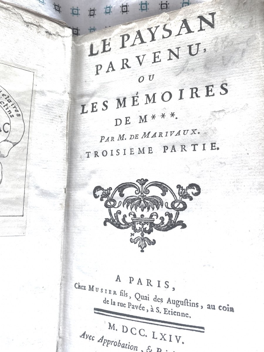 Rare And “beautiful Upstart Peasant Or Memoirs Of M…..by M. De Marivaux In 4 Volumes 1764 In Paris.-photo-3