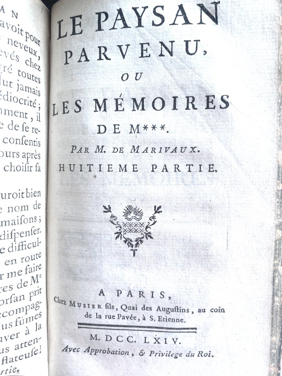 Rare And “beautiful Upstart Peasant Or Memoirs Of M…..by M. De Marivaux In 4 Volumes 1764 In Paris.-photo-8