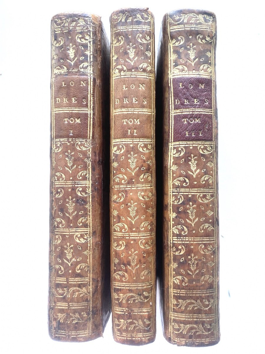  E O.  En Trois Beaux Volumes In 12  Londres Et Son Grand Plan Dépliant. à Lausanne 1770-photo-2