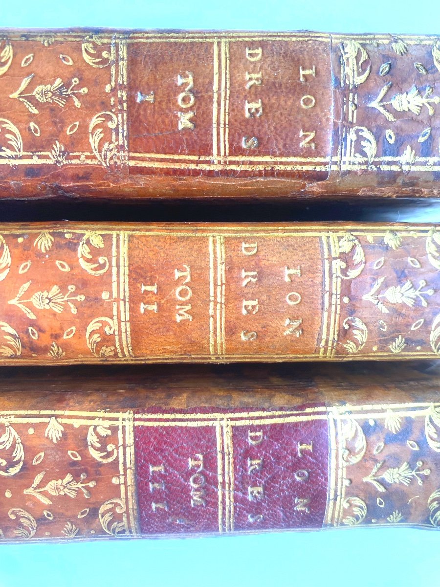  E O.  En Trois Beaux Volumes In 12  Londres Et Son Grand Plan Dépliant. à Lausanne 1770-photo-3