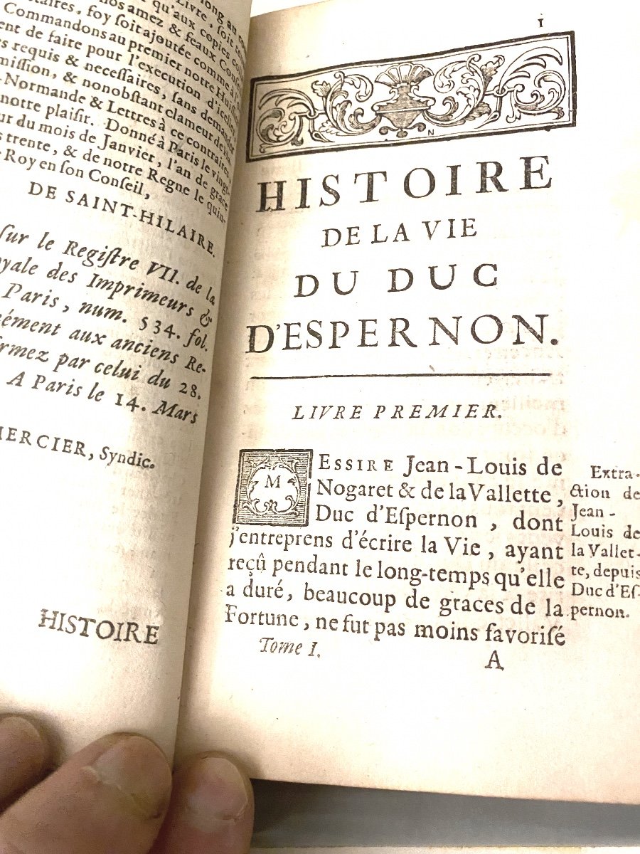 In Its Beautiful Period Binding In 4. In 12, 1730, Story Of The Life Of The Duke Of Epernon -photo-5