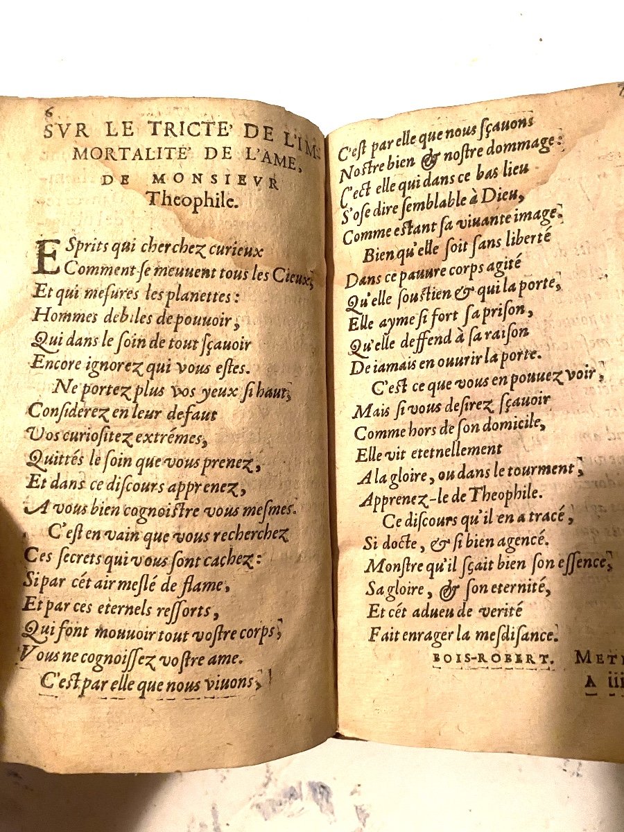 Beau Volume, Velin à Lacets " Les Oeuvres De Théophile " Divisées En Trois Parties. Paris 1631 -photo-4