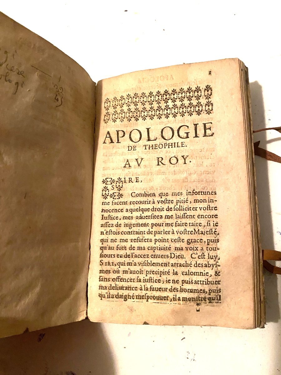 Beau Volume, Velin à Lacets " Les Oeuvres De Théophile " Divisées En Trois Parties. Paris 1631 -photo-7